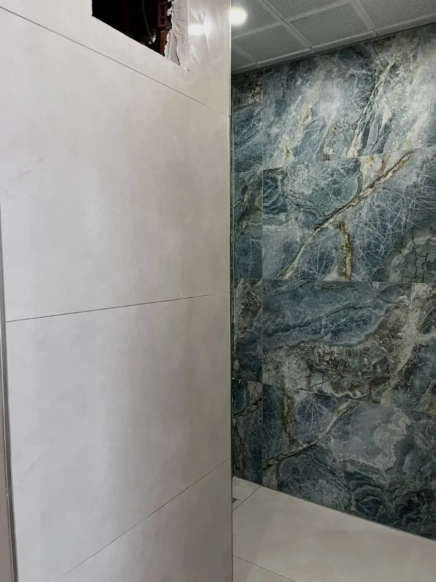 Duş Duvarı Mavi Mermer Desen Seramik